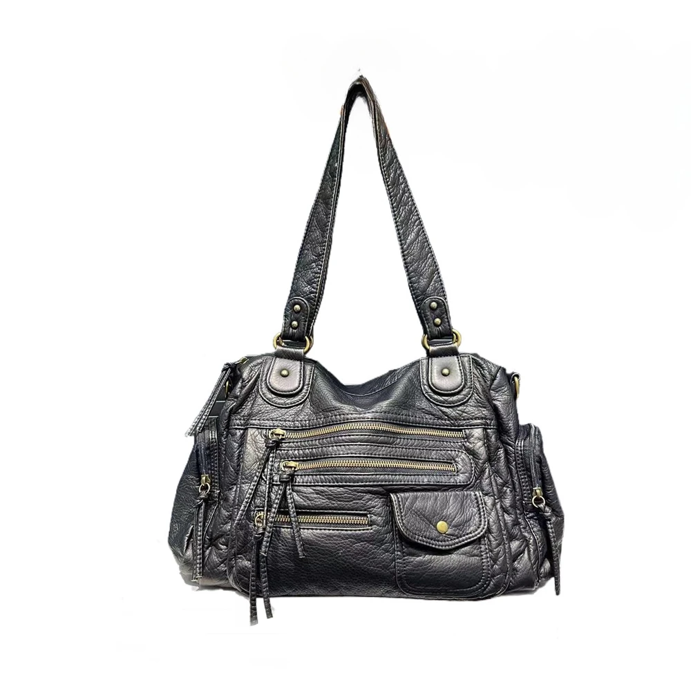Women's Retro Soft PU Leather Motorcycle Handbag & Shoulder Bag 20 Women's Retro Soft PU Leather Motorcycle Handbag & Shoulder Bag - Image 7