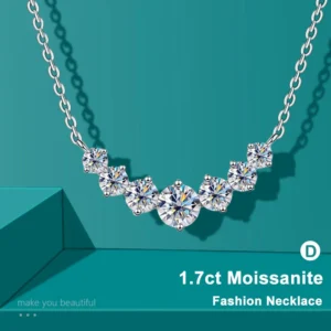 18k White Gold Plated 925 Sterling Silver Oval Moissanite Pendant Necklace