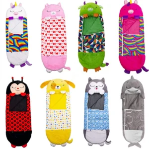 Children's Cartoon Sleep Sack For Birthday Gift Kids Sleeping Bag Plush Doll Pillow Baby Boys Girls Warm Soft Lazy Sleepsacks