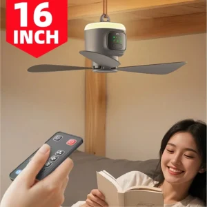 Portable Wireless Camping Ceiling Fan with Remote Control & LED Light