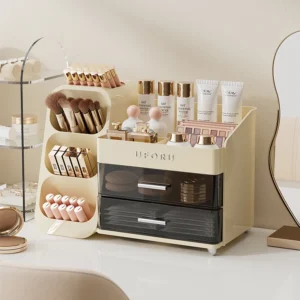 Large Capacity Cosmetics Storage Box & Multifunctional Desktop Organizer